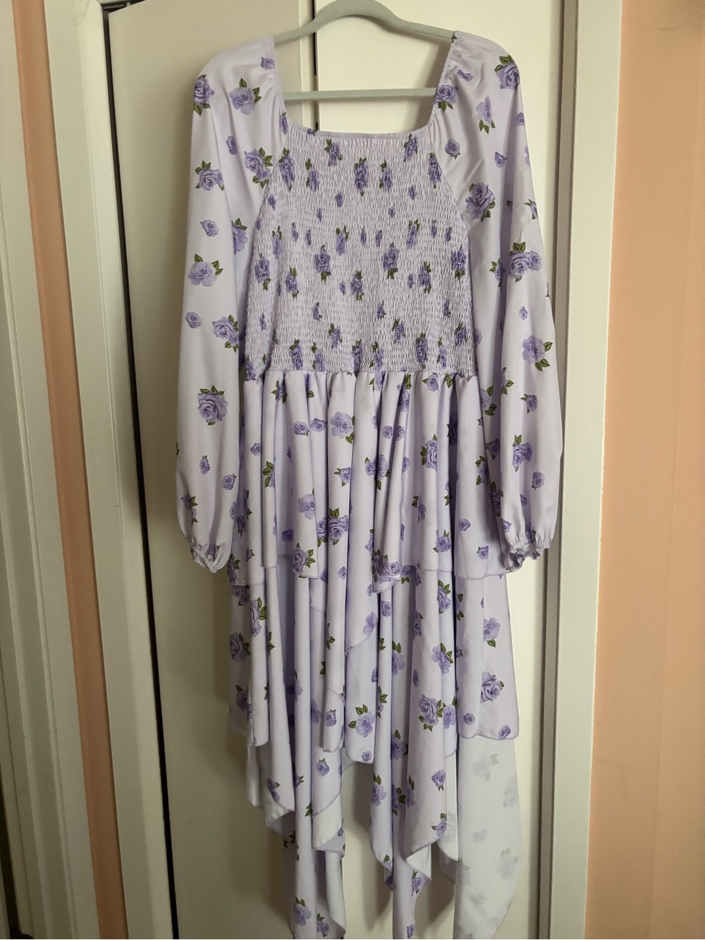 Cottage Core Floral Smocked Dress with Flouncy Skirt